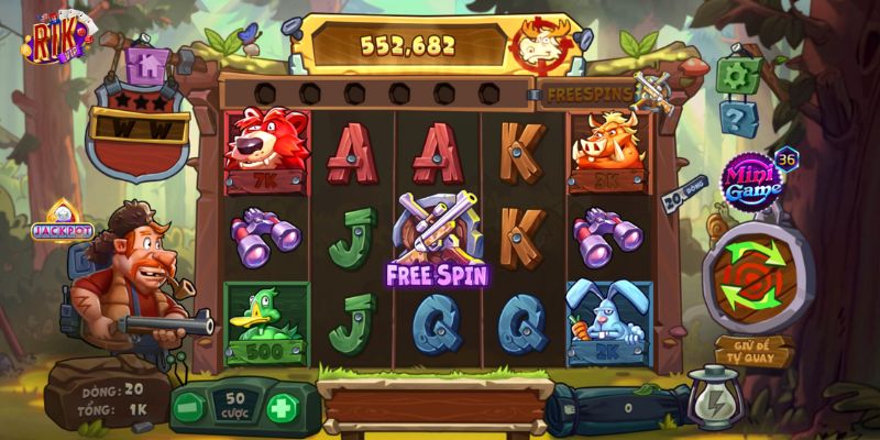 Thợ săn nai vàng – Phiêu lưu trong khu rừng hoang dã tại Rikvip 2 Giao diện và biểu tượng trong thợ săn nai vàng