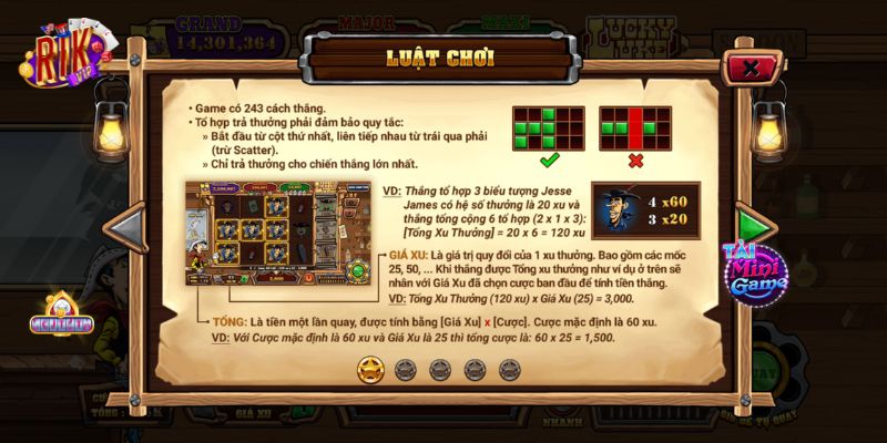 Luật chơi và cơ chế thắng thưởng Lucky Luke