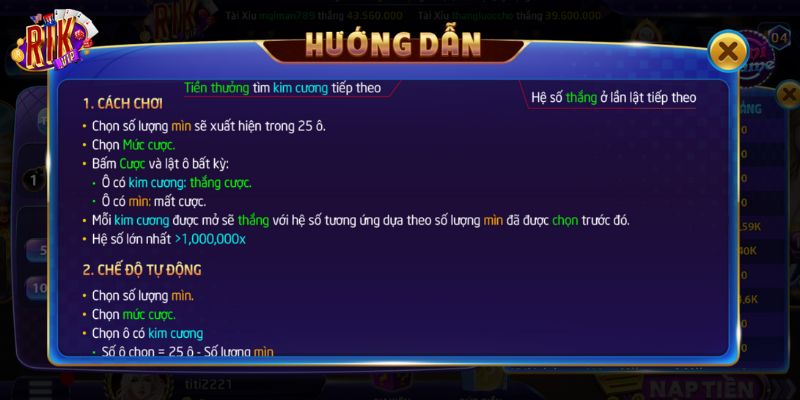 Mines New – Luật, Mẹo Thắng Nhanh Tại Rikvip Cho Người Mới 4 Mẹo áp dụng cho game thủ khi chơi mines new